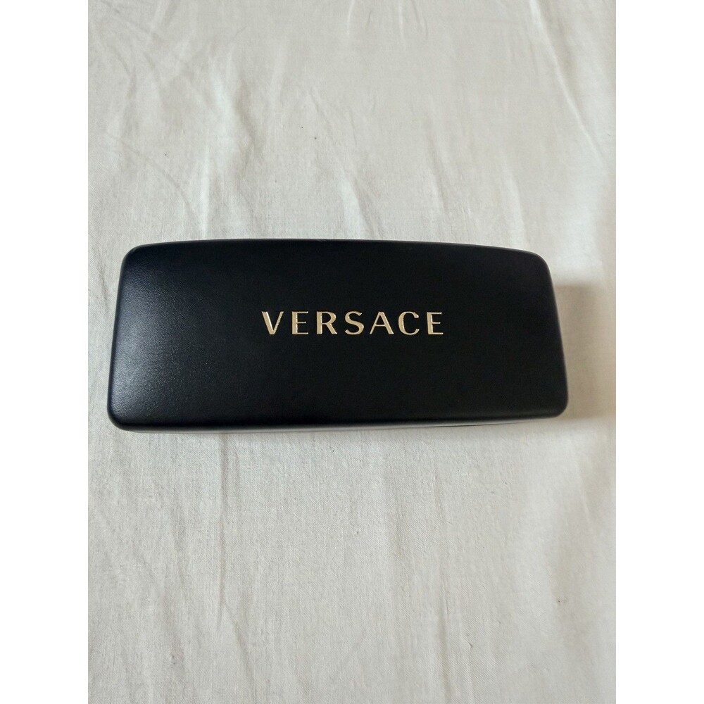 Versace Black Eyeglasses Sunglasses Case Gold Logo Hard Shell Designer